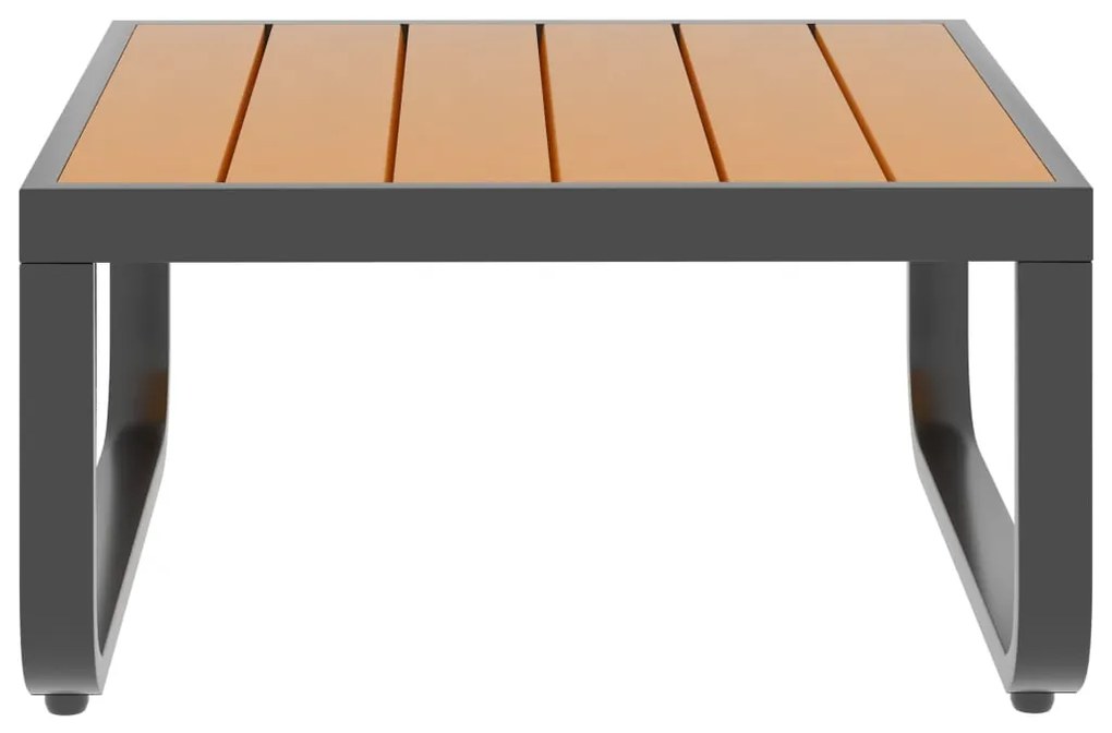Sofás de canto para jardim com almofadões 4 pcs alumínio e WPC