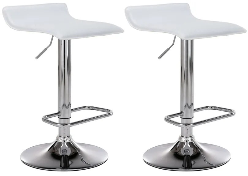Conjunto de 2 bancos de bar Dyn 38 x 65-85 x 41 cm Branco