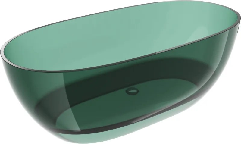 Mexen Pure banheira teal independente transparente 170 x 80 cm, tampa cromada - 58071708011