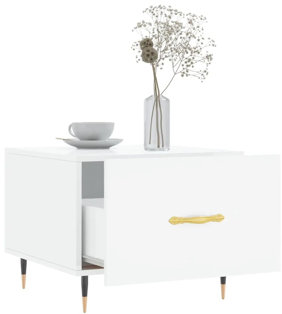 Mesas de centro 2 pcs 50x50x40 cm branco brilhante
