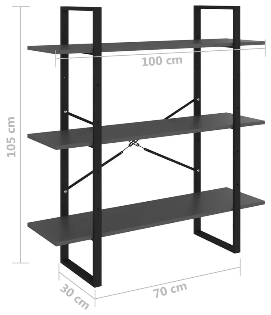 Estante 100x30x105 cm contraplacado cinzento