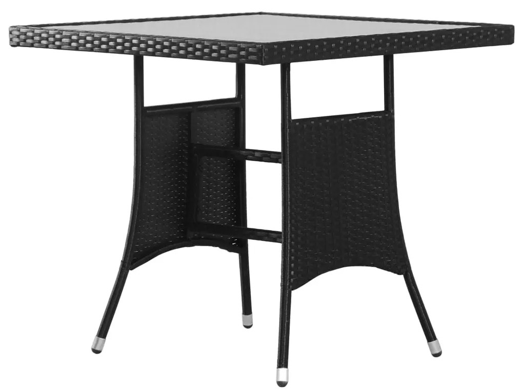 43930 vidaXL Mesa de jardim em vime PE 80x80x74 cm preto
