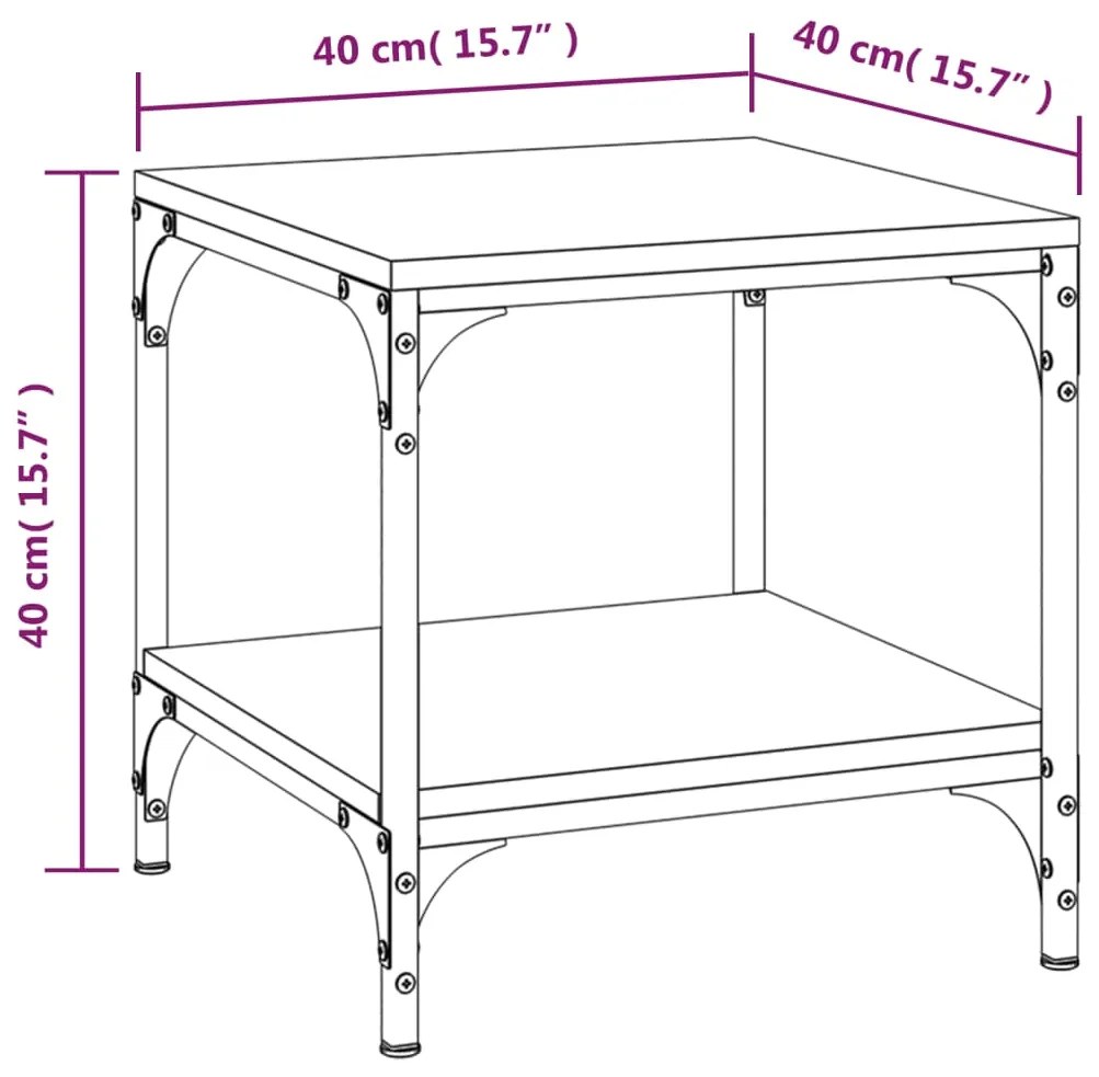 Mesas de apoio 2 pcs 40x40x40 cm derivados madeira cinza sonoma