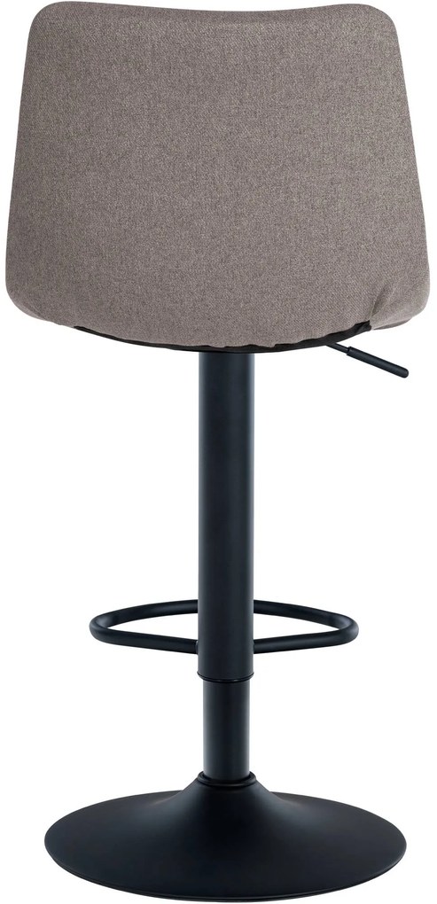 Banco de bar Jerry em tecido com estrutura preta 87-108,5 x 43 x 46,5 cm Cinzento