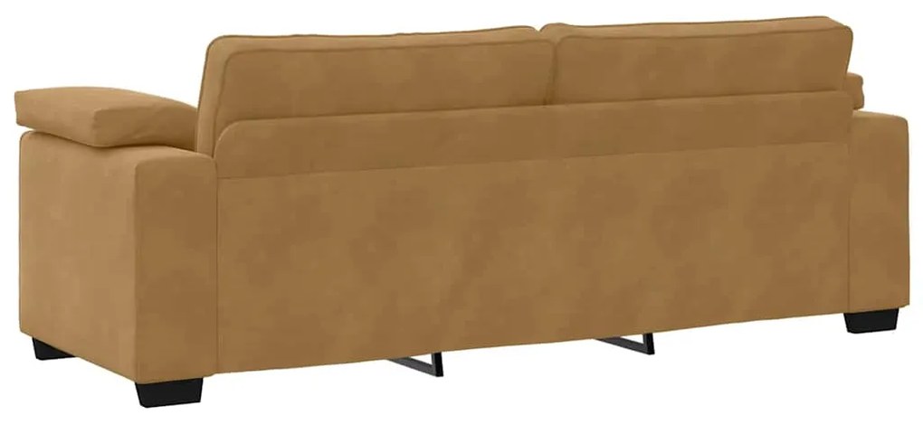 Sofá de 3 lugares 178 cm veludo castanho