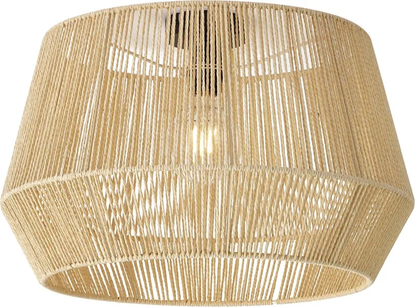 Candeeiro de Teto Preto com Abajur de Corda Bege 50/50/30 - Cyl