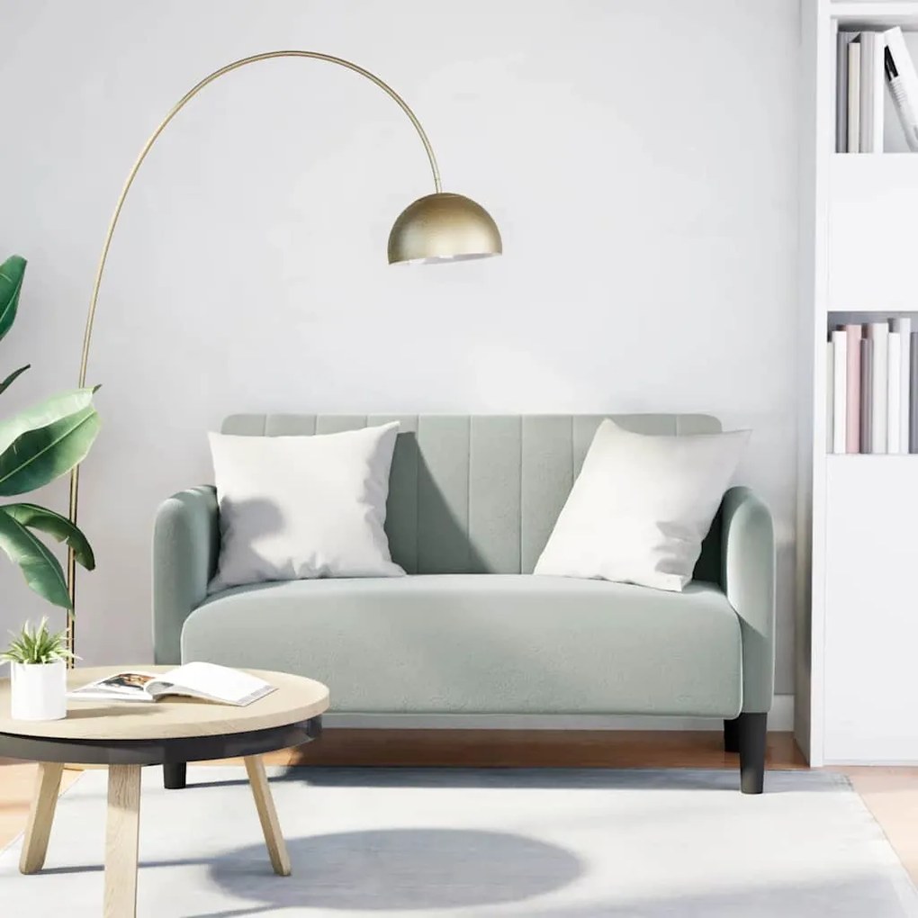 vidaXL Sofá-luvas 109 cm veludo cinzento-claro