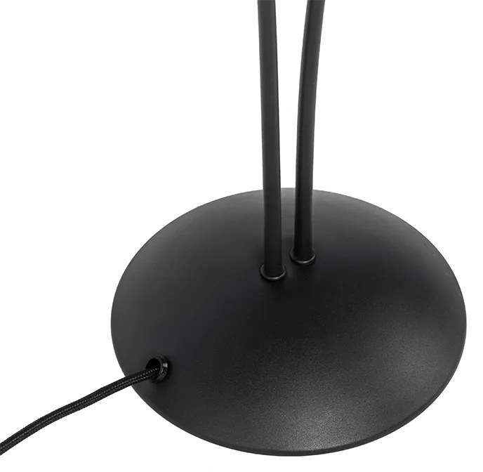 Candeeiro de mesa moderno preto 2 luzes com vidro fumê - Atenas Rústico
