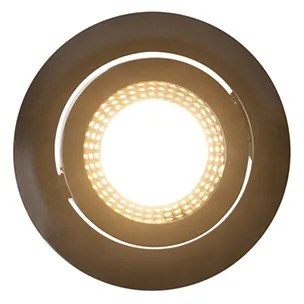 Conjunto de 5 Focos embutidos modernos pretos com LED 3 etapas de dimmer - Mio Moderno