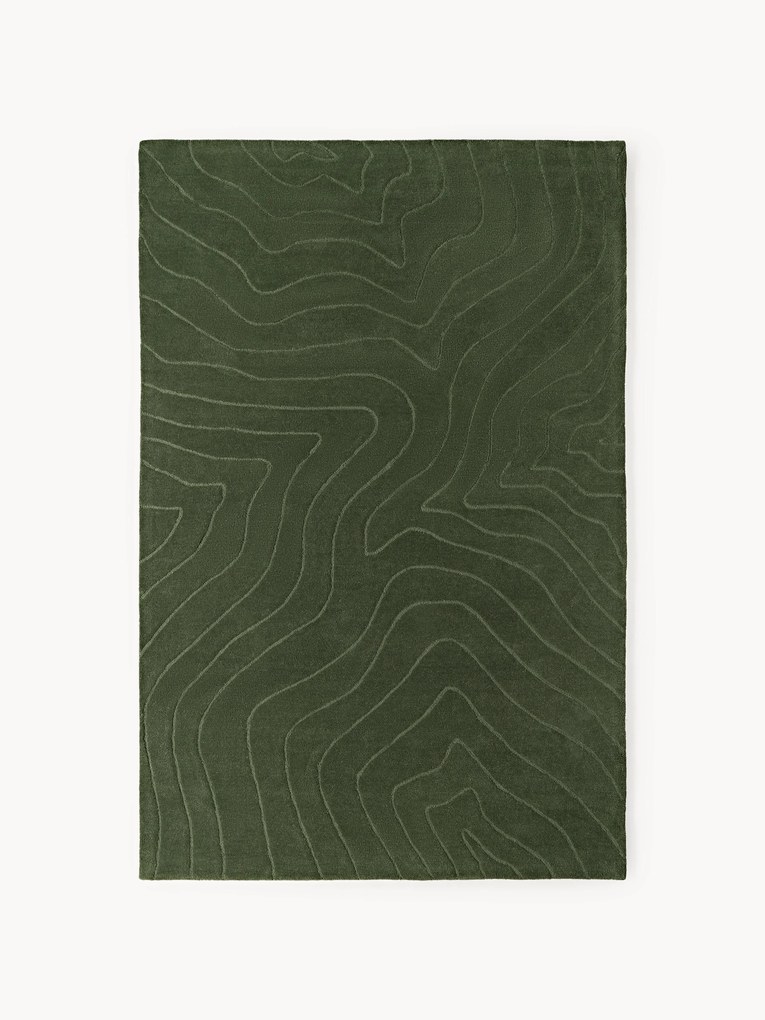 Tapete em lã artesanal com relevo Aaron