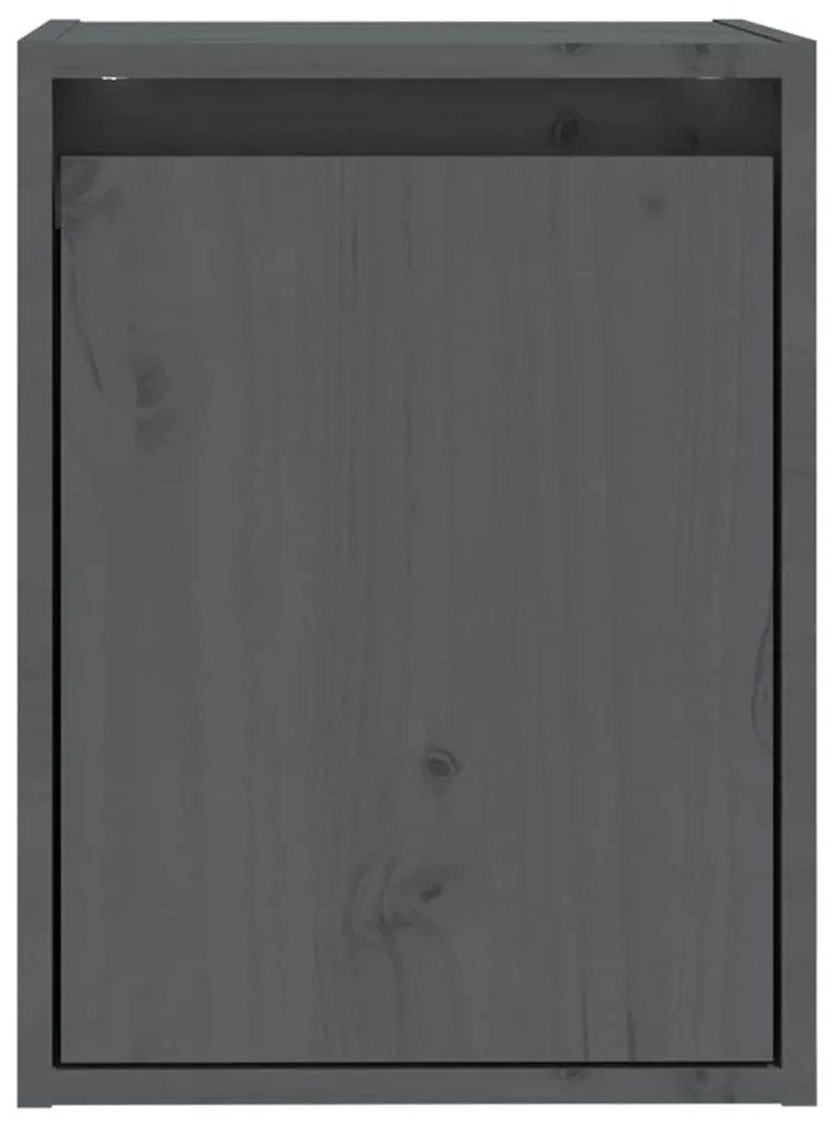 Armários de parede 2 pcs 30x30x40 cm pinho maciço cinza