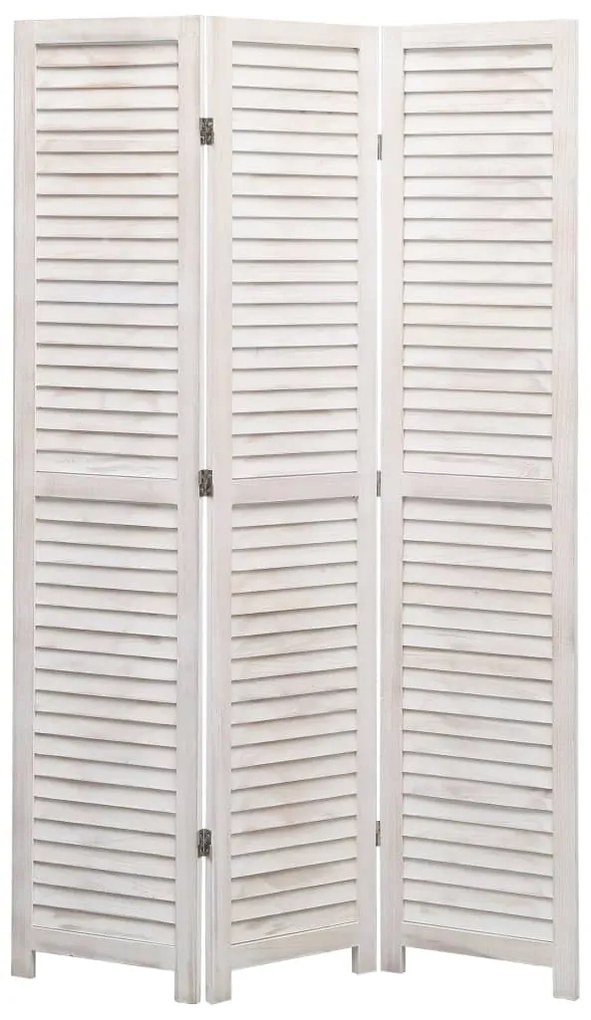 vidaXL Biombo com 3 painéis 105x165 cm madeira branco