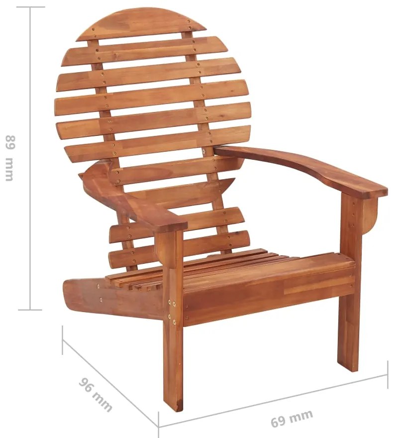 Cadeira Adirondack em madeira de acácia maciça