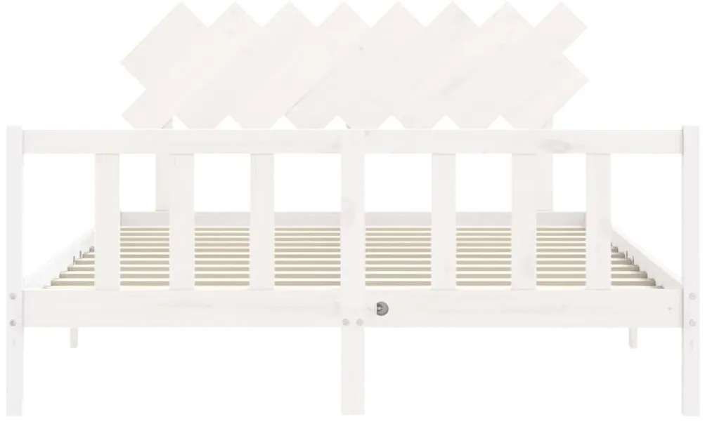 Cama sem colchão 160x200 cm madeira de pinho maciça branco