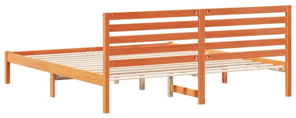 Estrutura da Cama com cabeceira Castanho-mel 180 x 200 cm