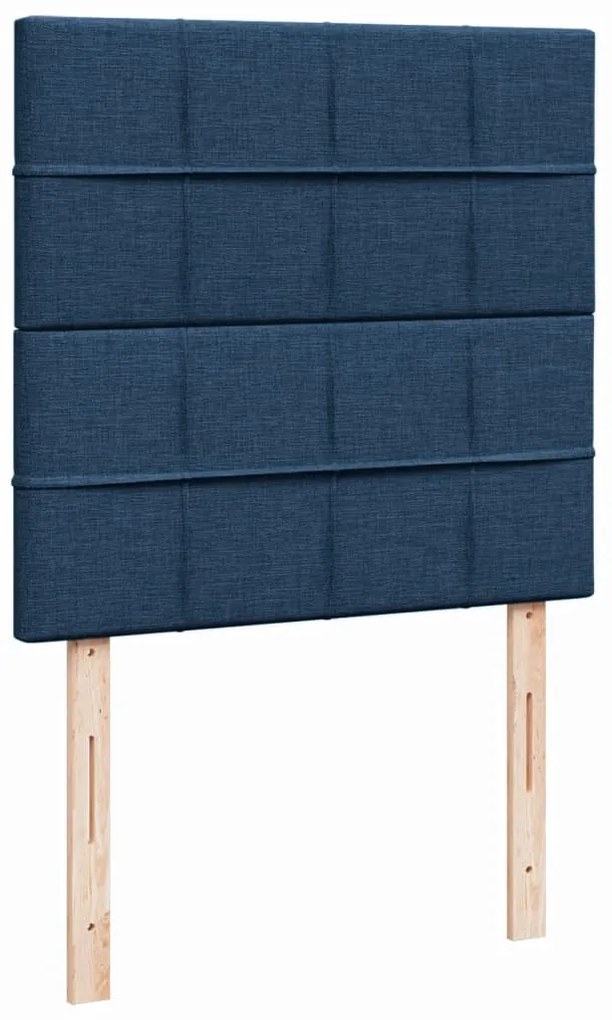 Cama com molas/colchão 80x200 cm tecido azul