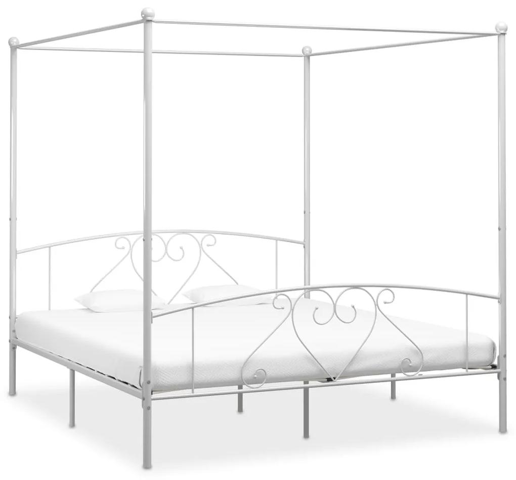 Estrutura de cama com dossel metal 180x200 cm branco