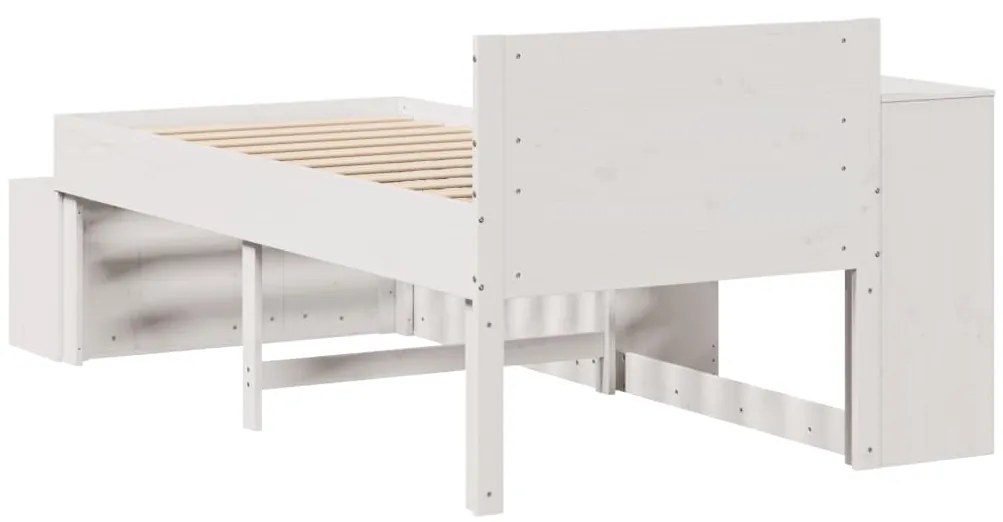 Cama sem colchão 75x190 cm madeira de pinho maciça branco