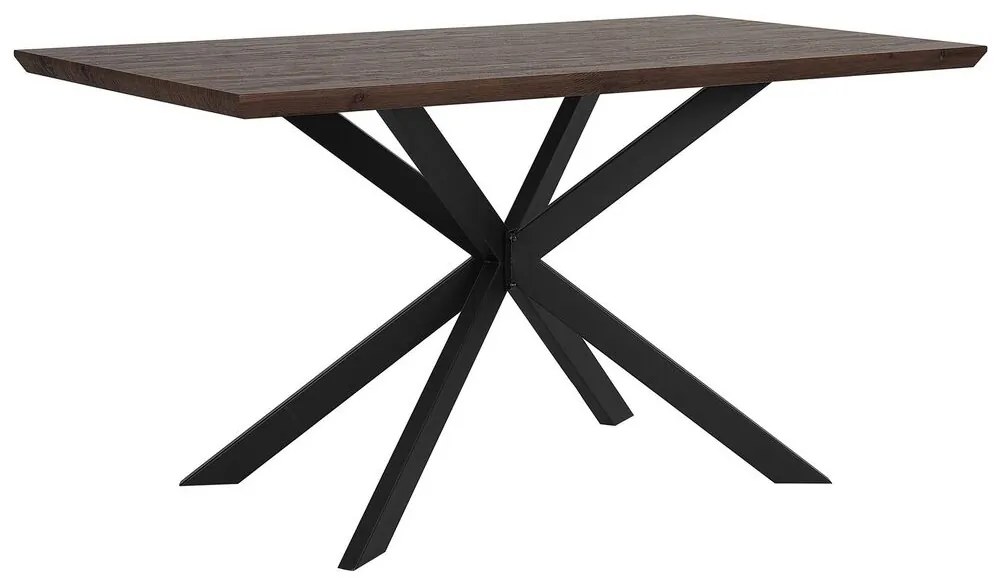 Mesa de jantar castanha escura e preta 140 x 80 cm SPECTRA Beliani
