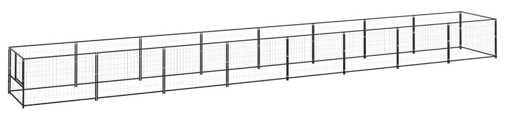 vidaXL Canil para cães 8 m² aço preto