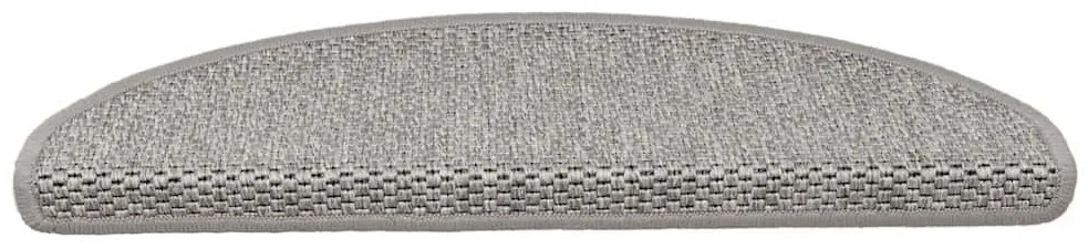Tapetes escada adesivos aspeto sisal 15pcs 65x21x4 cm prateado