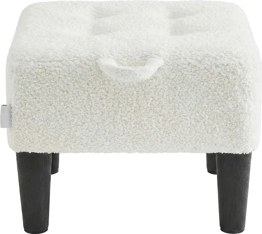 Pufe com estofamento espesso 40 x 32 x 26 cm creme-preto