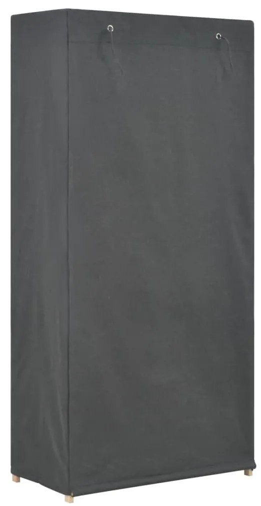 Roupeiro com 3 prateleiras 79x40x170 cm tecido cinzento