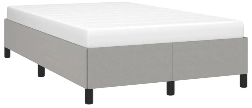 Estrutura de cama sem colchão cinza claro tecido