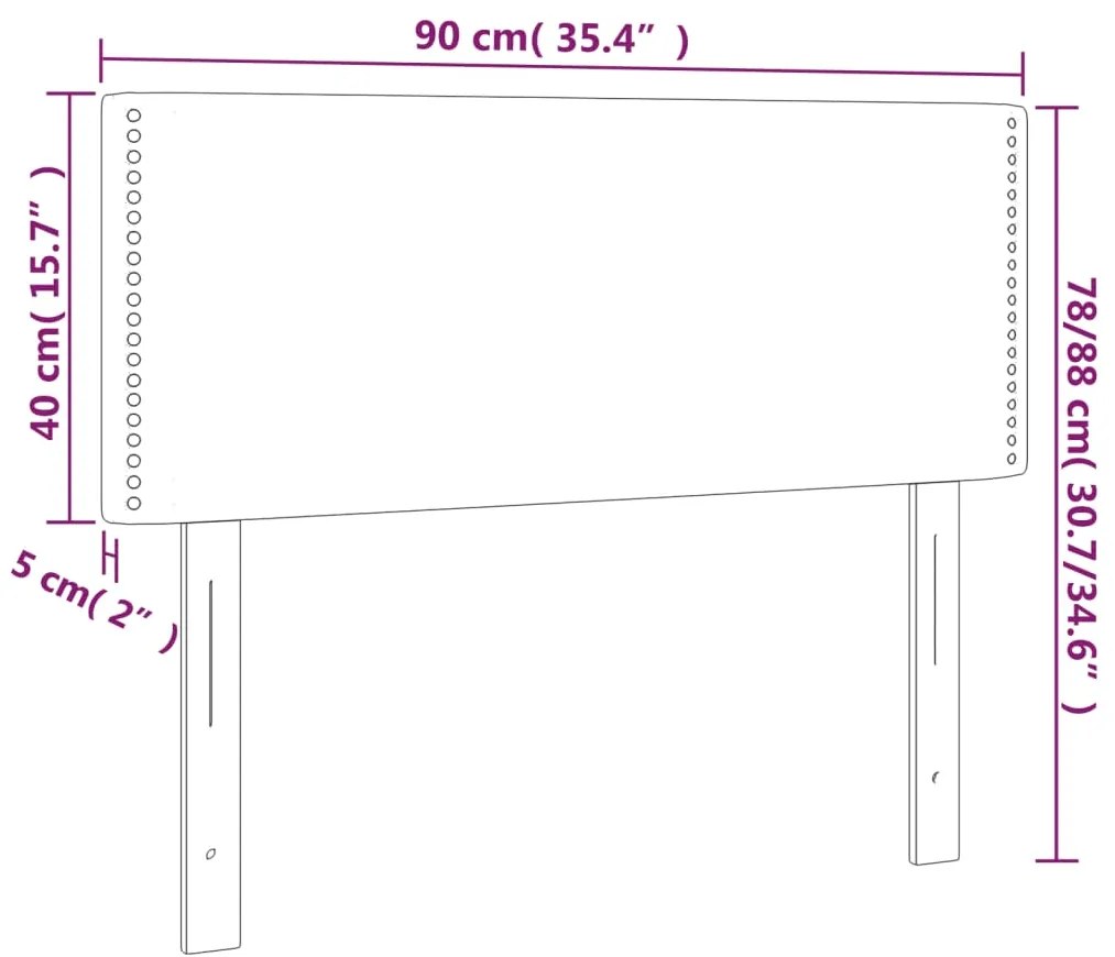 Cabeceira de cama tecido 90x5x78/88 cm cinzento-claro