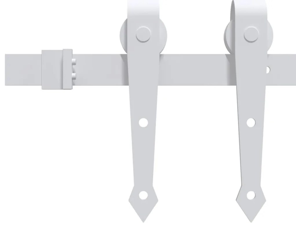 Kit de ferragens para porta deslizante 183 cm aço branco
