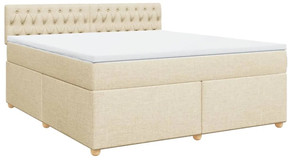 Cama com molas/colchão 180x200 cm tecido cor creme