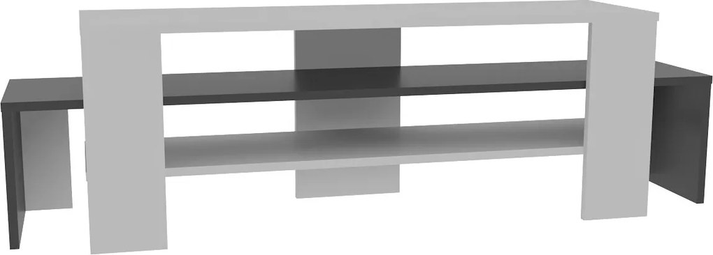 Suporte para TV Lenora – Branco e Antracite – 150x45x35 cm