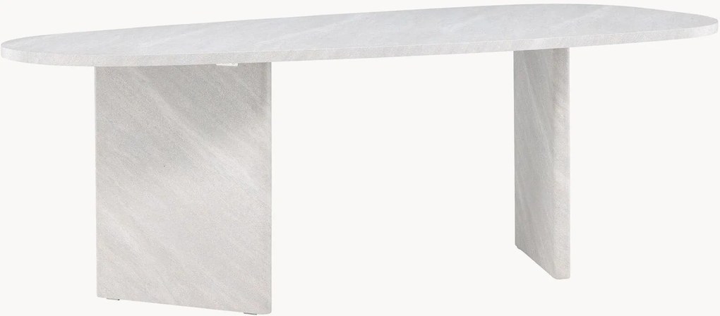 Mesa de jantar oval com efeito de pedra Grönvik, 220 x 100 cm
