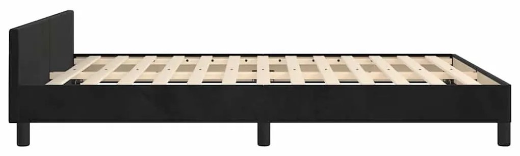 Estrutura de cama sem colchão 140x190 cm veludo preto