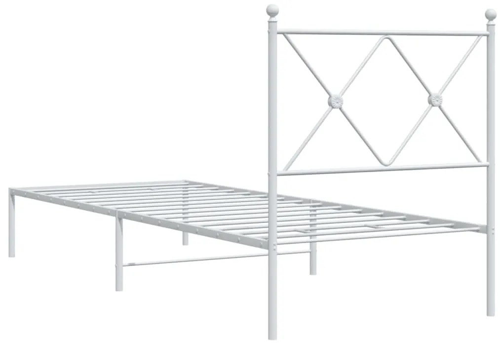 Estrutura de cama com cabeceira 80x200 cm metal branco