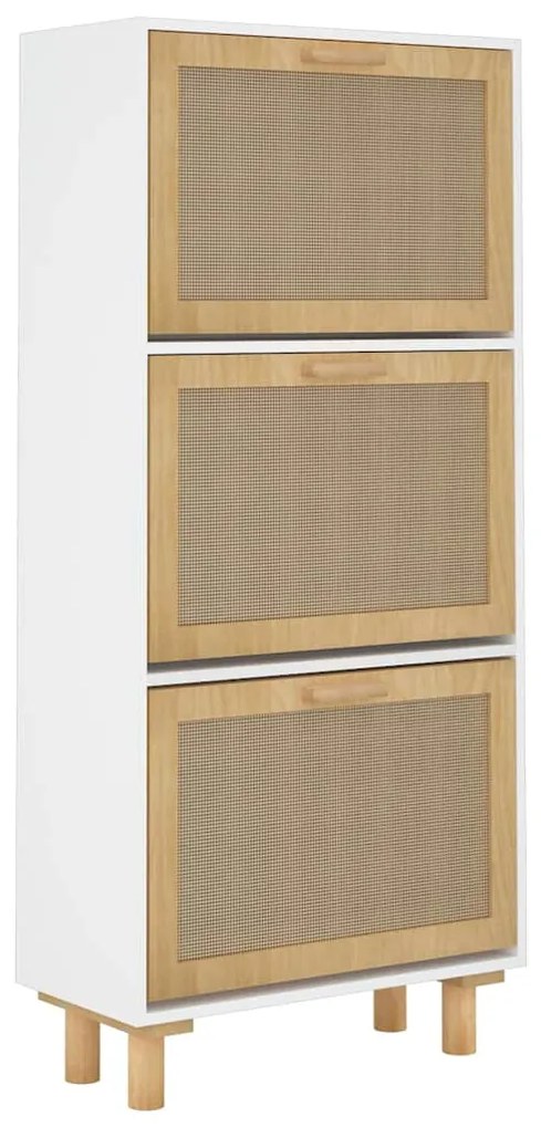 Sapateira 52x25x115 cm derivados de madeira/vime natural branco