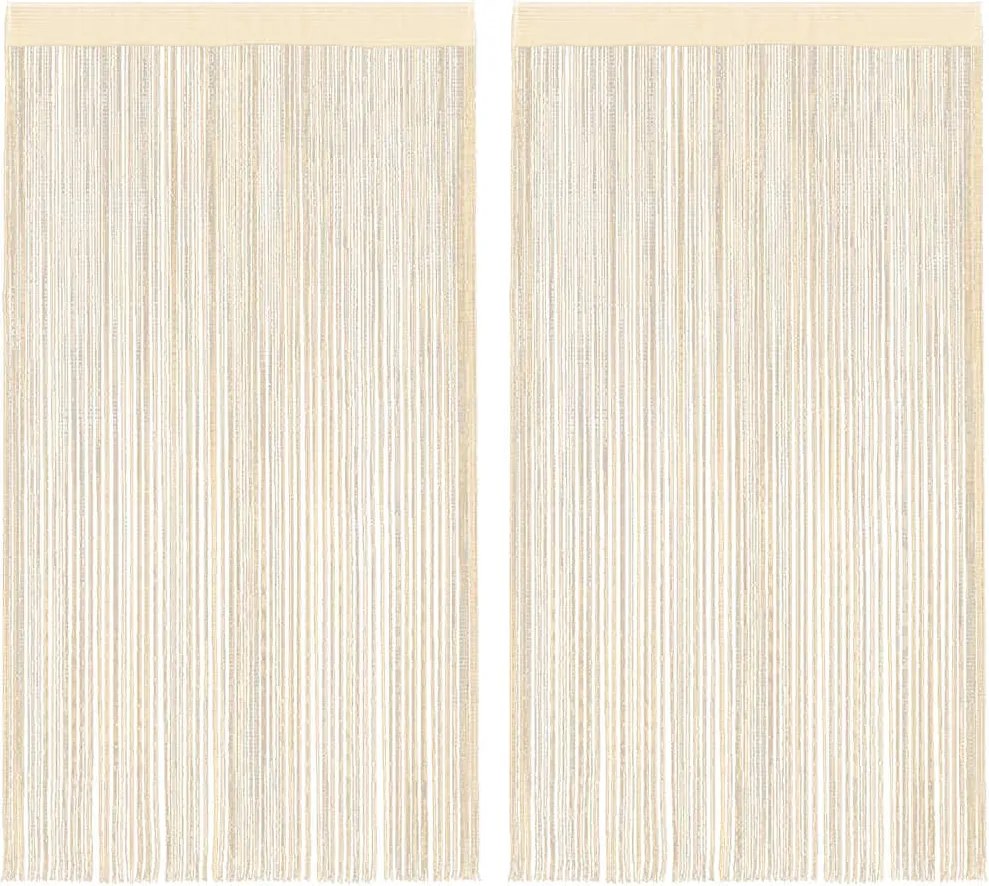 vidaXL Cortinas de fios 2 pcs 140x250 cm creme