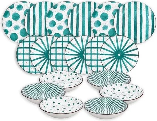 Conjunto de loiça em porcelana Moon, 6 pessoas, conjunto de 18