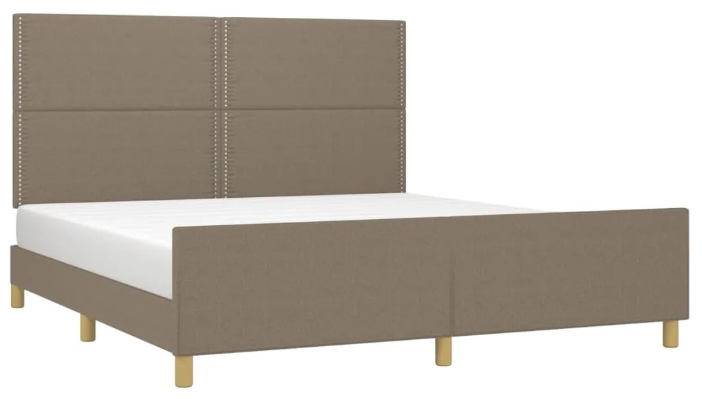 Cama sem colchão 160x200 cm tecido castanho-acinzentado