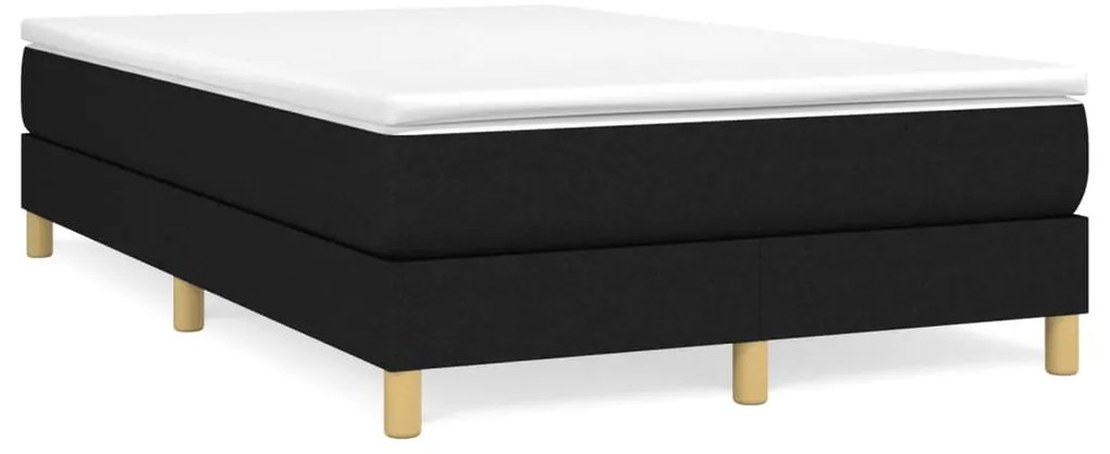 Cama boxspring com colchão 120x190 cm tecido preto