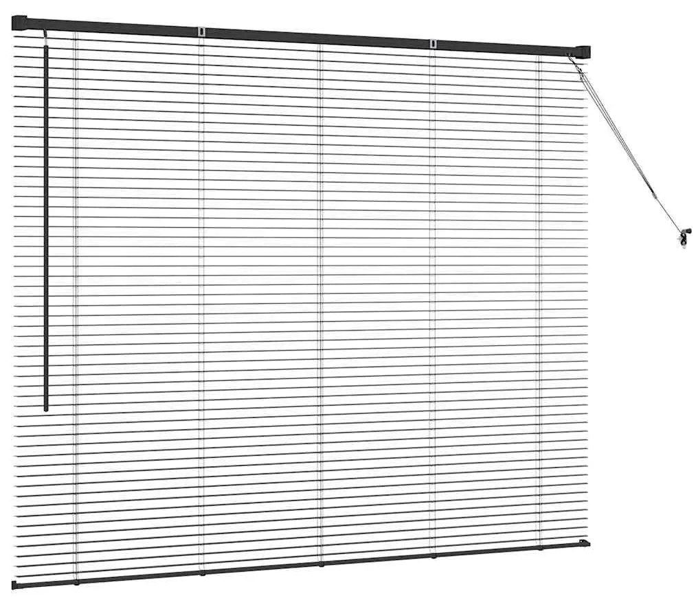 Persiana de Janela com cortinas Outros Manual Preto 80 x 130 cm Alumín