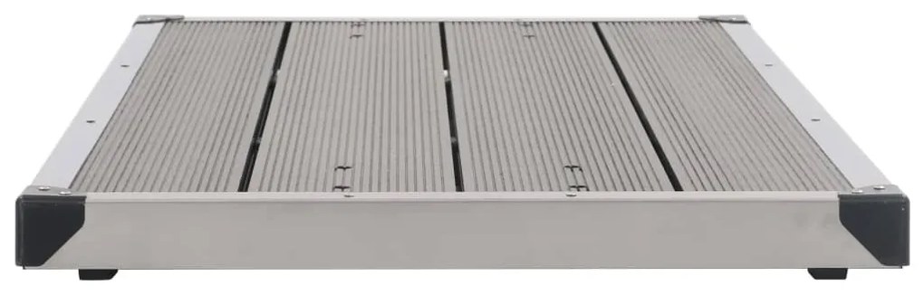 Base chuveiro p/ exterior 110x62 cm WPC aço inoxidável cinzento