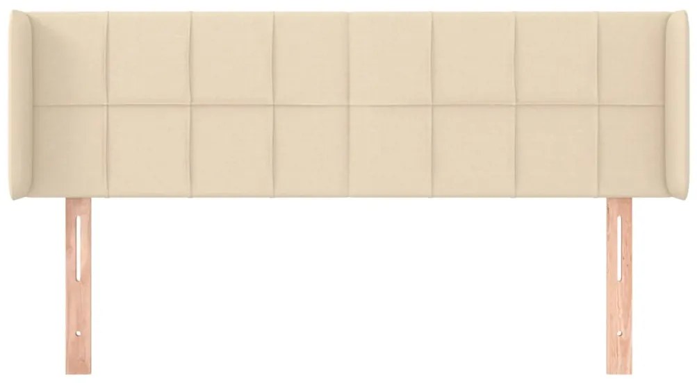 Cabeceira de cama c/ abas tecido 147x16x78/88 cm creme