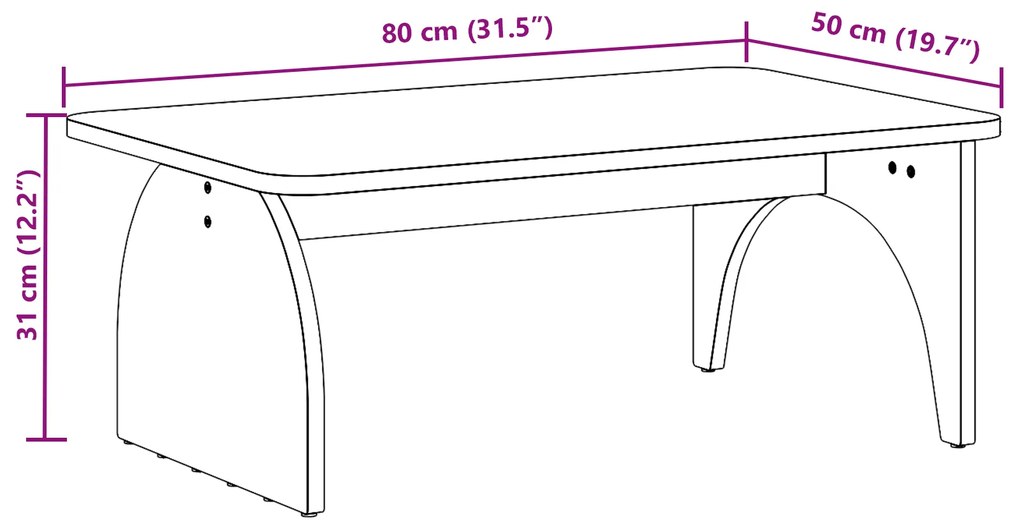 Mesa de centro Branco 80 x 50 x 31 cm