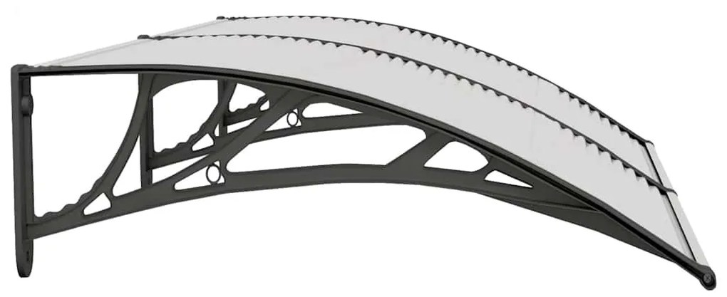 Toldo para porta 150x75 cm policarbonato preto/transparente