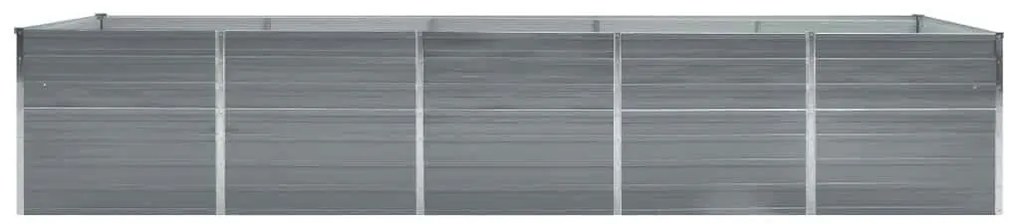 Canteiro elevado jardim aço galvanizado 400x80x45 cm cinzento