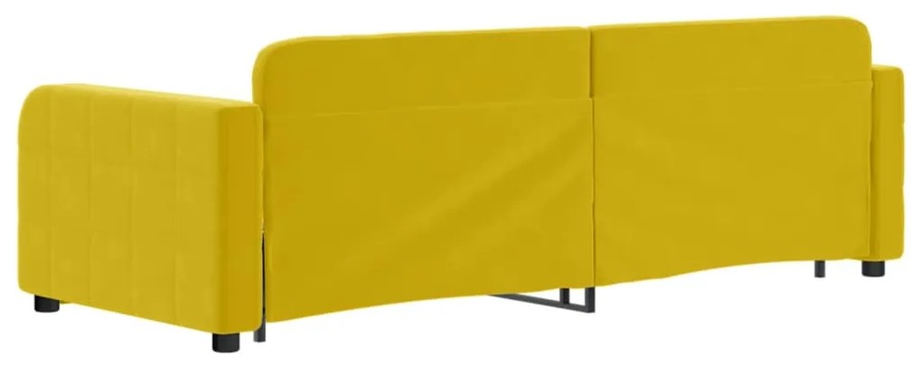 Sofá-cama com gavetão 80x200 cm veludo amarelo