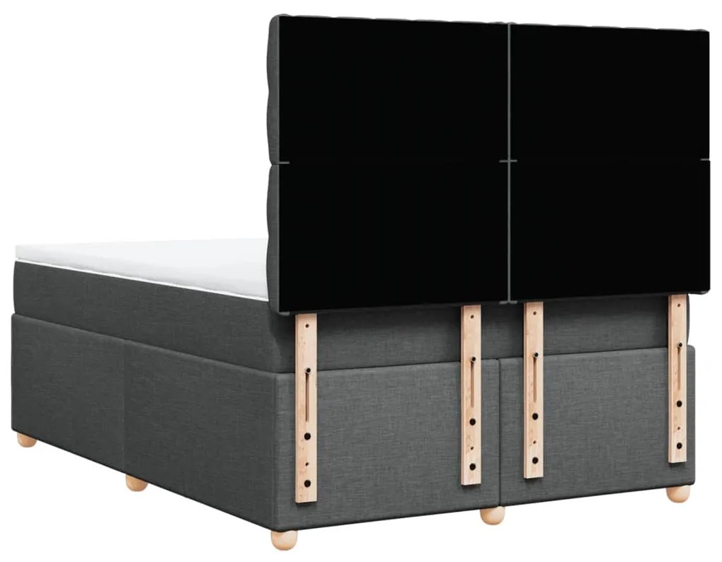 Cama com molas/colchão 140x190 cm tecido cinzento-escuro