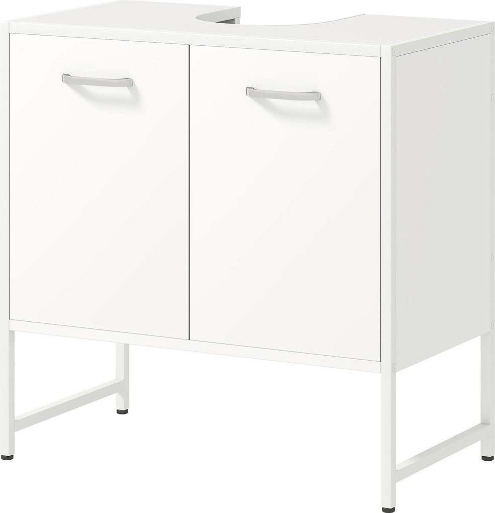 Móvel para lavatório 60 x 33 x 60,5 cm (LAVATORIO NÃO INCLUIDO), móvel de casa de banho com 2 portas com fecho suave e prateleira ajustável, branco