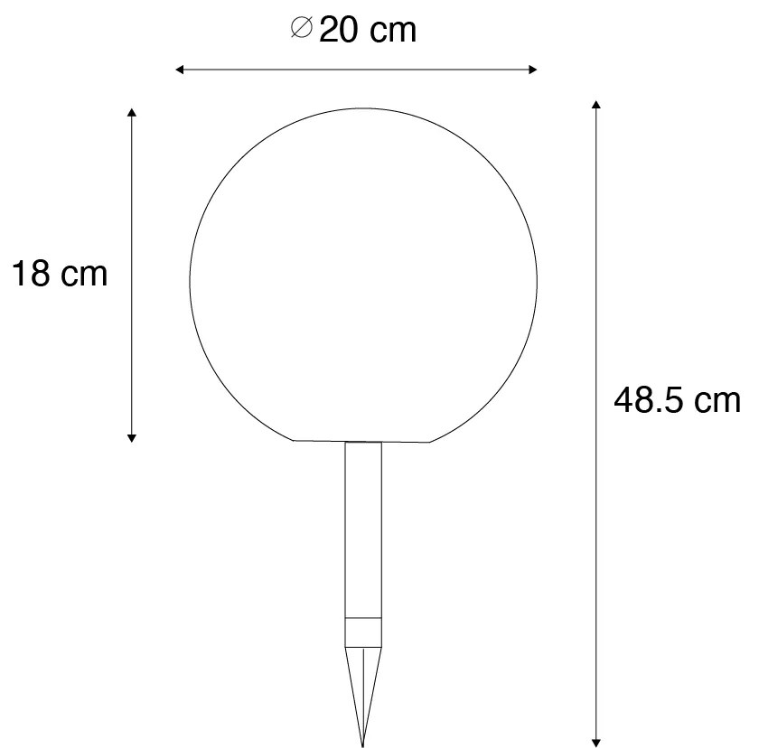 Candeeiro de exterior branco 20 cm com LED integrado IP44 solar RGBW - Ludger Moderno